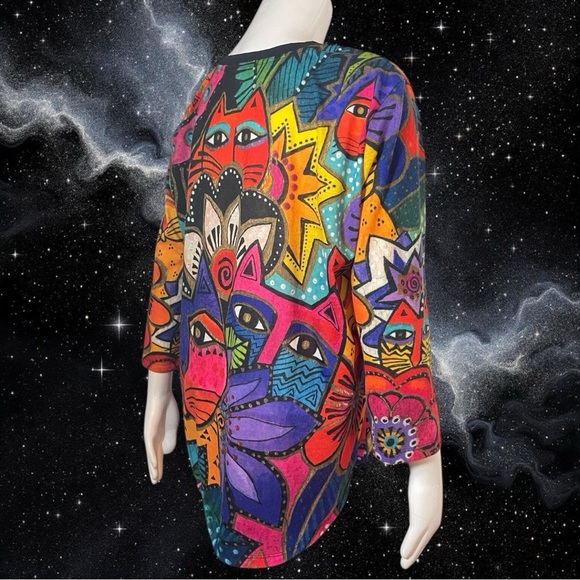 Laurel Burch Laurel's Garden Vibrant Abstract Women's T-Shirt Size XXL - Picture 7 of 11